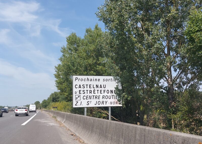 Nouveau panneau sur l’A62