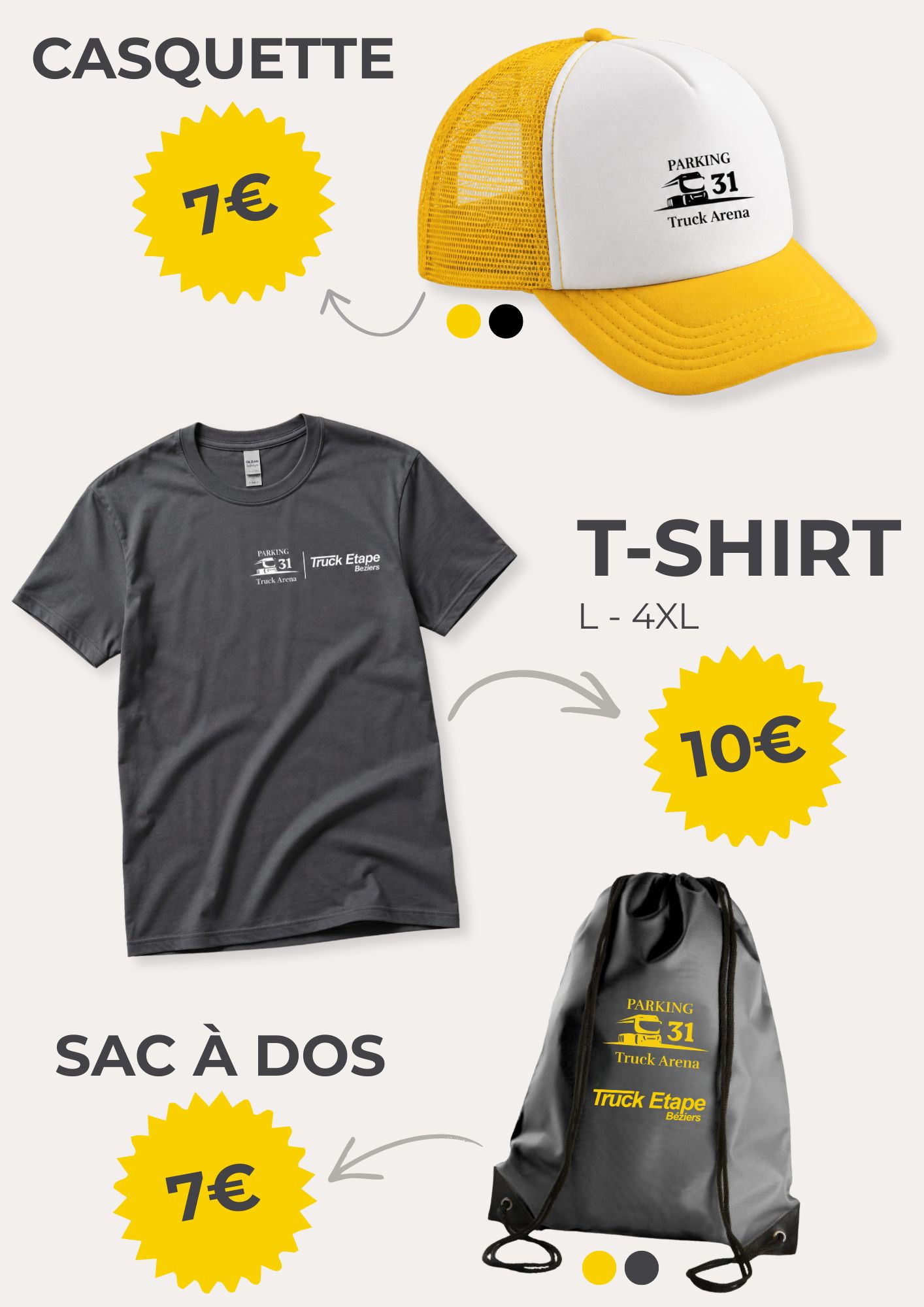 Vente goodies complexe routier sécurisé Truck Arena 31 Toulouse Eurocentre Castelnau d'Estrétefonds